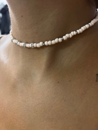 Collana Bijoux Rosa e Argento
