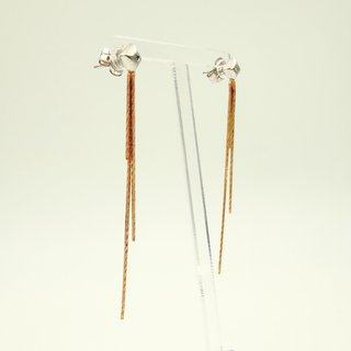 Pendientes Largos Diamante Oro 18K; 3,62g.