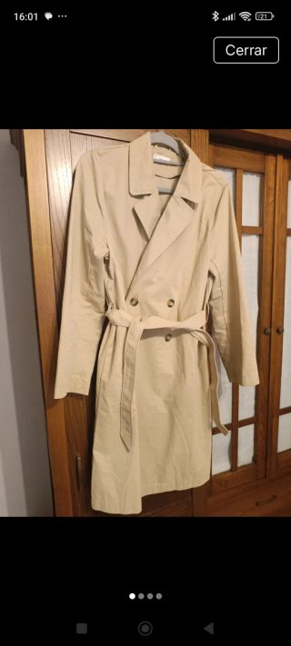 Gabardina Mango Beige Mujer