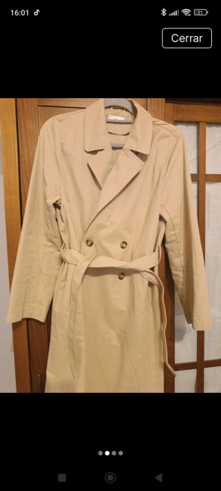Gabardina Mango Beige Mujer