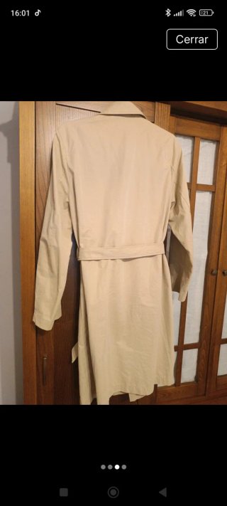 Gabardina Mango Beige Mujer