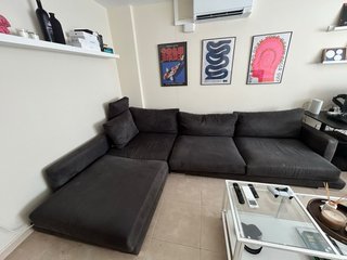 Sofá Chaise Longue Gris Antracita