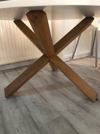 Mesa Comedor Redonda LOTUS Madera Blanca 120cm