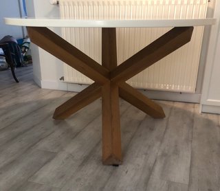 Mesa Comedor Redonda LOTUS Madera Blanca 120cm