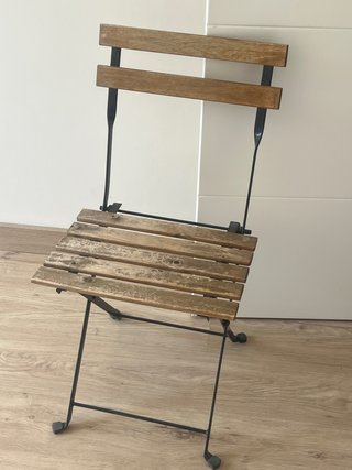 2 Sillas de balcón plegable madera y metal