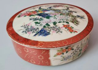 Cofre/Joyero Porcelana Satsuma Vintage Pavos Reale