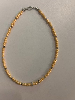Collana perle e cristalli dorata