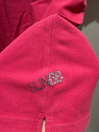 Polo Uomo SUN68 Fucsia Piqué Cotone Logo Ricamato