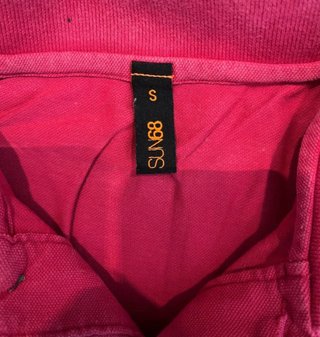 Polo Uomo SUN68 Fucsia Piqué Cotone Logo Ricamato