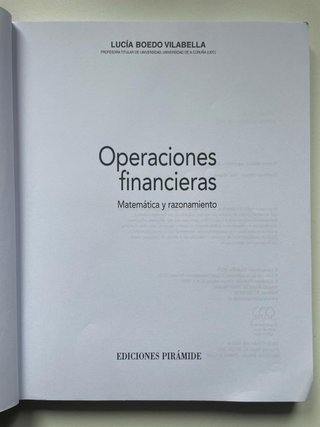 Operaciones financieras: Matemática y razonamiento