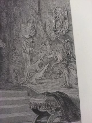 Grabado INGL. Mary Queen of Scots led to execution