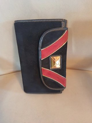 Cartera monedero Cavallini negra y roja