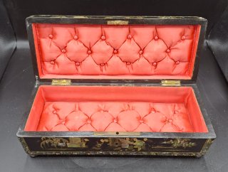 Caja China lacada decorada Nacar Oro y madreperla
