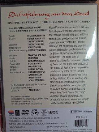 5 DVDs Ópera: Mozart, Verdi