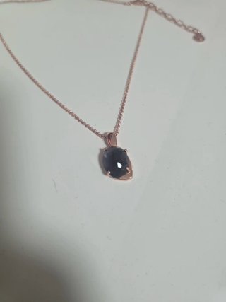 Collar Plata 925 Baño Oro Rosa Piedra Morada