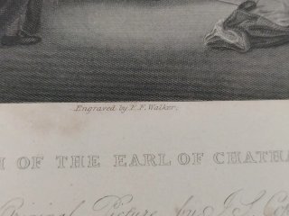 Grabado inglés Death of the Earl of Chatham