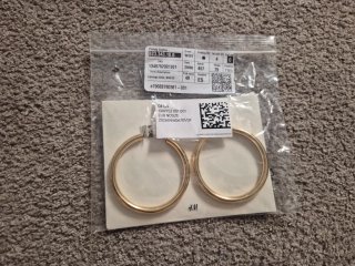 Pendientes aro H&M dorados acero NUEVOS