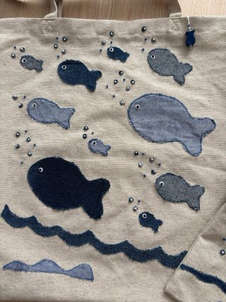 Bolso Tote y Neceser a Juego Peces