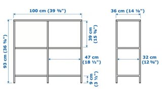 Estantería IKEA VITTSJÖ negro-marrón/vidrio 100x93
