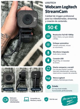 Webcam Logitech StreamCam Full HD 1080p