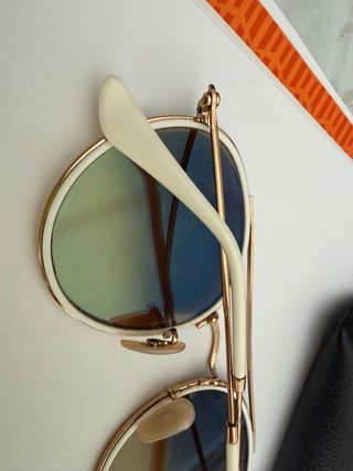 Gafas de Sol Ray-Ban Round Doble Puente Blancas