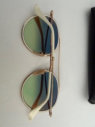 Gafas de Sol Ray-Ban Round Doble Puente Blancas