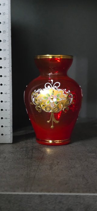 Vaso Tre Fuochi Murano Oro Cadmio Selenio 1960