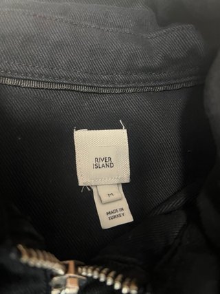 Chaqueta vaquera negra River Island Talla M