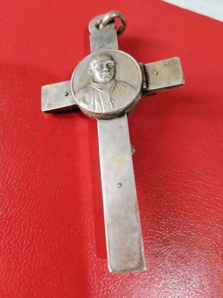 Antigua Crucifijo Relicario San Antonio
