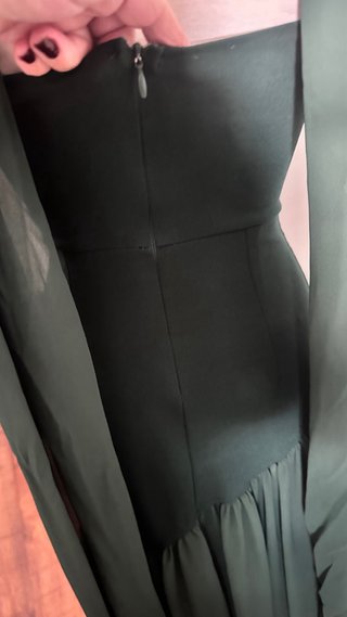 Vestido fiesta verde con fular sin estrenar