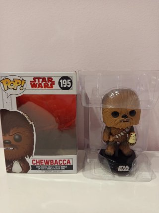 Funko Pop Star Wars Chewbacca con Porg 195