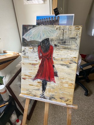 Cuadro mujer óleo sobre lienzo