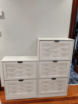 Zapateros blancos estilo mimbre