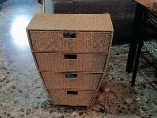 Cajonera Mimbre y Metal