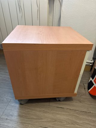 Cajonera con ruedas madera y blanco