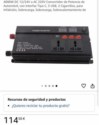 Inversor de Potencia 4000W 12/24V a 220V