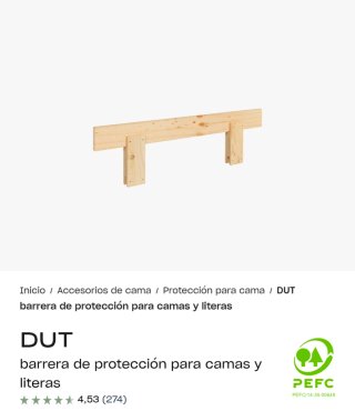 Cama nido madera LUFE + barrera