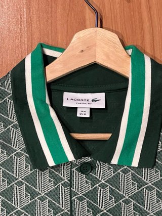 Polo Lacoste Verde Estampado