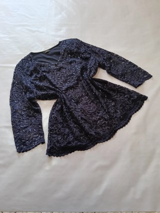 Blusa de fiesta para mujer "I de N" en encaje azul