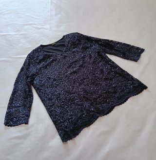 Blusa de fiesta para mujer "I de N" en encaje azul