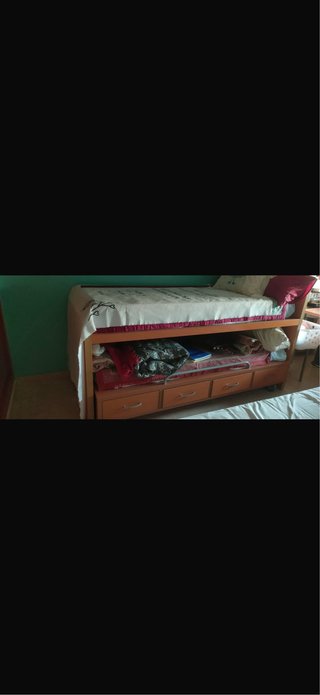 Cama nido de madera con cajones