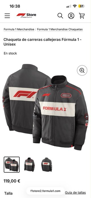 Chaqueta Formula 1 Negra y Blanca