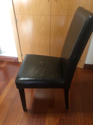 Juego 4 Sillas Comedor Polipiel Marrón