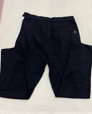 Pantalón largo Zara negro rayas blancas talla 36 S