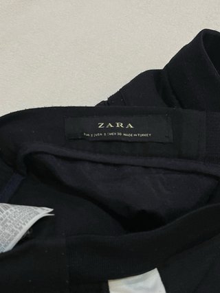 Pantalón largo Zara negro rayas blancas talla 36 S