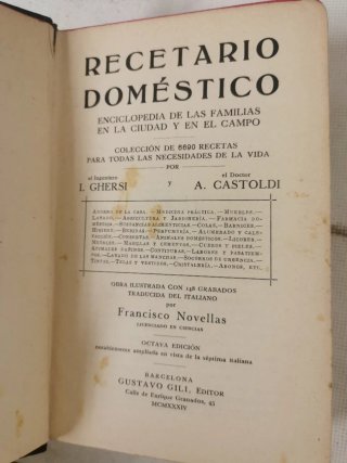 Recetario doméstico Ghersi-castoldi