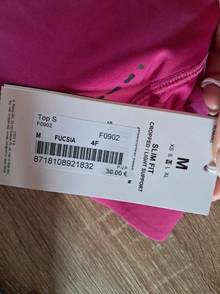 Top deportivo 4F rosa talla M