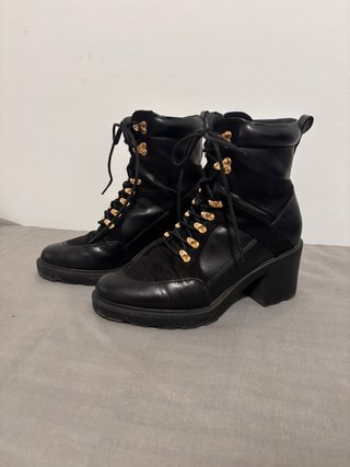 Botas militares negras tacón talla 41