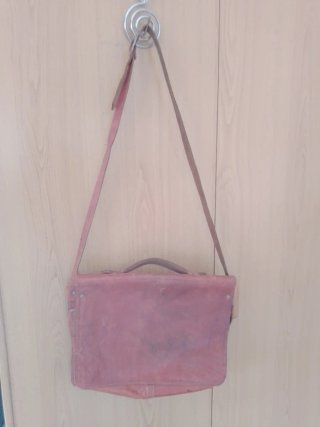 Bolso cartera cuero vintage rojo