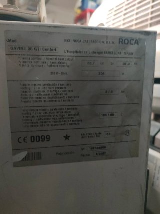 Cuadro de control caldera BAXI Gavina 30 gti